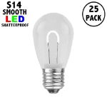 Pure White S14 U-Shaped LED Plastic Flex Filament Replacement Bulbs 25 Pack