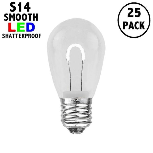 Pure White S14 U-Shaped LED Plastic Flex Filament Replacement Bulbs 25 Pack