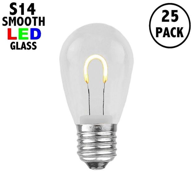 Warm White S14 U-Shaped LED Glass Flex Filament Replacement Bulbs 25 Pack