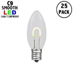 Warm White C9 U-Shaped LED Plastic Flex Filament Replacement Bulbs 25 Pack 
