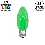 Green C9 U-Shaped LED Plastic Flex Filament Replacement Bulbs 25 Pack 