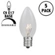 Clear Transparent C9 7 Watt Replacement Bulbs 5 Pack