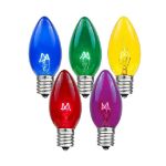 5 Pack Assorted Transparent C9 7 Watt Replacement Bulbs