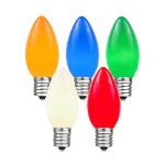 5 Pack Assorted Ceramic Opaque C9 7 Watt Bulbs