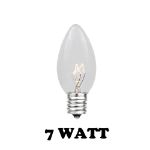 Clear Transparent C7 7 Watt Bulbs 5 Pack