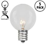 5 Pack Clear G50 7 Watt Replacement Bulbs
