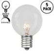 Clear G50 7 Watt Replacement Bulbs 5 Pack 