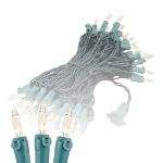 Clear Christmas Mini Lights 100 Light 50 Feet Long on Green Wire