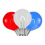 Red/White/Blue G40 U-Shaped LED Glass Flex Filament Replacement Bulbs 25 Pack