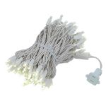 Commercial Grade Wide Angle 100 LED Warm White 34' Long White Wire
