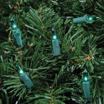 Green 50 Light 11' Long Green Wire Christmas Mini Lights