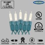 35 Light Traditional T5 Multi LED Mini Lights Green Wire
