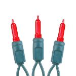35 Light Traditional T5 Red LED Mini Lights Green Wire