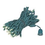 Commercial Grade Wide Angle 100 LED Warm White 50' Long on Green Wire