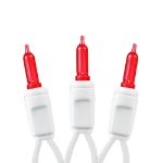35 Light Traditional T5 Red LED Mini Lights White Wire