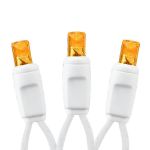 Commercial Grade Wide Angle 50 LED Amber 25' Long White Wire