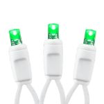 Commercial Grade Wide Angle 50 LED Green 25' Long on White Wire