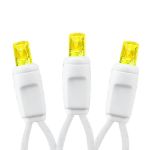 Commercial Grade Wide Angle 50 LED Yellow 25' Long White Wire
