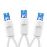 50 LED Blue LED Christmas Lights 11' Long on White Wire