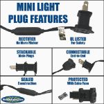 70 Light Traditional T5 Warm White LED Mini Lights Black Wire