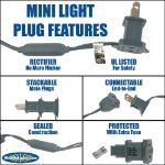 70 Light Traditional T5 Multi LED Mini Lights Green Wire