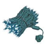 Commercial Grade Wide Angle 100 LED Pure White 34' Long on Green Wire 