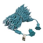 Commercial Grade Wide Angle 100 LED Pure White 34' Long on Green Wire 