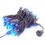 Commercial Grade Wide Angle 100 LED Blue 34' Long on Brown Wire