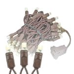 50 LED Warm White LED Christmas Lights 11' Long on Brown Wire