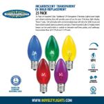 Clear Transparent C9 7 Watt Replacement Bulbs 25 Pack