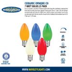 Assorted Ceramic Opaque C9 7 Watt Bulbs 25 Pack