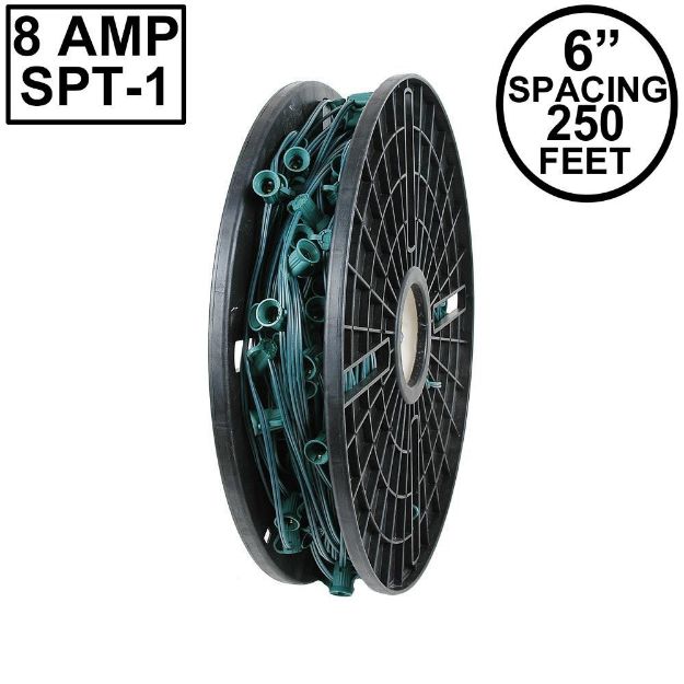 Novelty Lights C9 250' Spool 6" Spacing 8 Amp Green Wire