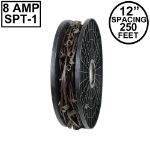 Novelty Lights C9 250' Spool 12" Spacing 8 Amp Brown Wire