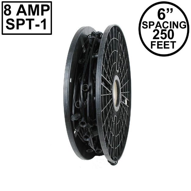 Novelty Lights C7 250' Spool  6" Spacing 8 Amp Black Wire