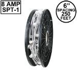 Novelty Lights C7 250 Spool 6" Spacing 8 Amp White Wire