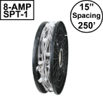Novelty Lights C9 250' Spool 15" Spacing 8 Amp White Wire