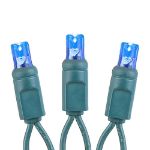 Commercial Grade Wide Angle 70 LED Blue 35.5' Long on Green Wire