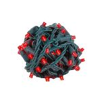 Commercial Grade Wide Angle 70 LED Red 35.5' Long on Green Wire