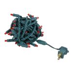 Commercial Grade Wide Angle 70 LED Red 35.5' Long on Green Wire