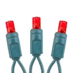 Commercial Grade Wide Angle 70 LED Red 35.5' Long on Green Wire