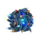 Commercial Grade Wide Angle 70 LED Multi Color 35.5' Long on Green Wire
