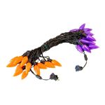 25 Purple & Orange Ceramic LED C9 Pre-Lamped String Lights Black Wire