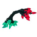 25 Red & Green Ceramic LED C9 Pre-Lamped String Lights Green Wire