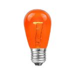 25 Pack of Transparent Amber S14 11 Watt Bulbs Medium Base e26