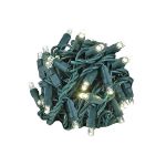Commercial Grade Wide Angle 50 LED Warm White 17' Long on Green Wire