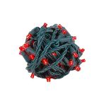 Commercial Grade Wide Angle 50 LED Red 17' Long on Green Wire