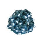 Twinkling Coaxial 50 LED Pure White 6" Spacing Green Wire