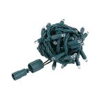 Twinkling Coaxial 50 LED Pure White 6" Spacing Green Wire