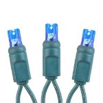 Commercial Grade Wide Angle 50 LED Blue 17' Long on Green Wire