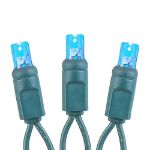 Commercial Grade Wide Angle 50 LED Teal 25' Long on Green Wire